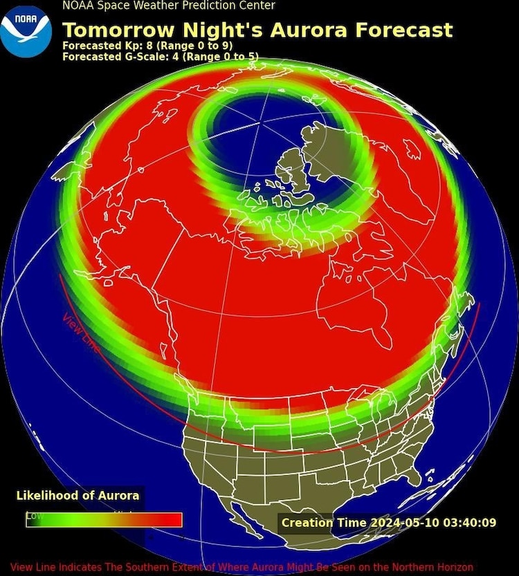 JUST Now: Northern lights could be seen as far south as Alabama this weekend-NOAA…….