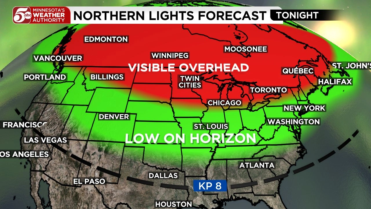 Future Opportunities to Witness the Northern Lights This week's map