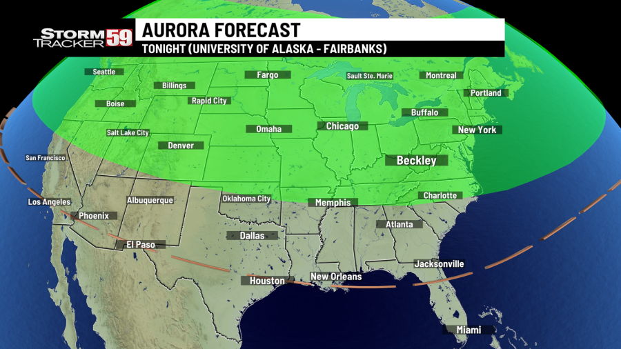 Tonight, more states than previously predicted may see the northern lights: Here Is the most recent prediction.