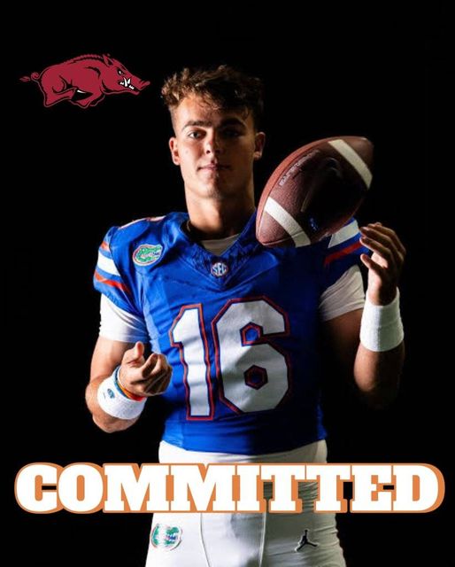 Commited News: Top Florida QB Aidan Warner Flips Commitment to Arkansas Over Tennessee, Michigan, and Others: Welcome to the Razorbacks…