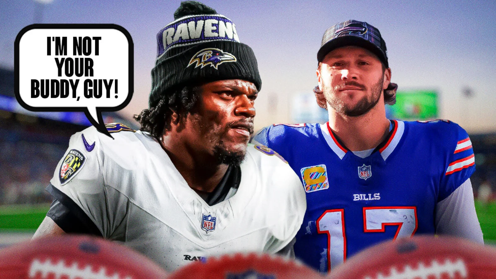 Following the divisional round, Lamar Jackson of the Ravens sent Josh Allen of the Bills a two-word message.