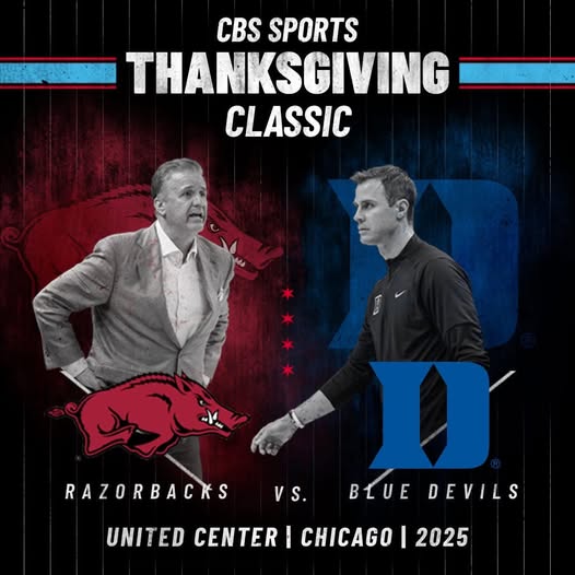 JUST ANNOUNCED: Duke Men’s Basketball and Arkansas Razorback Men’s Basketball will headline the 2025 CBS Sports Thanksgiving Classic here on November 27…. Read more