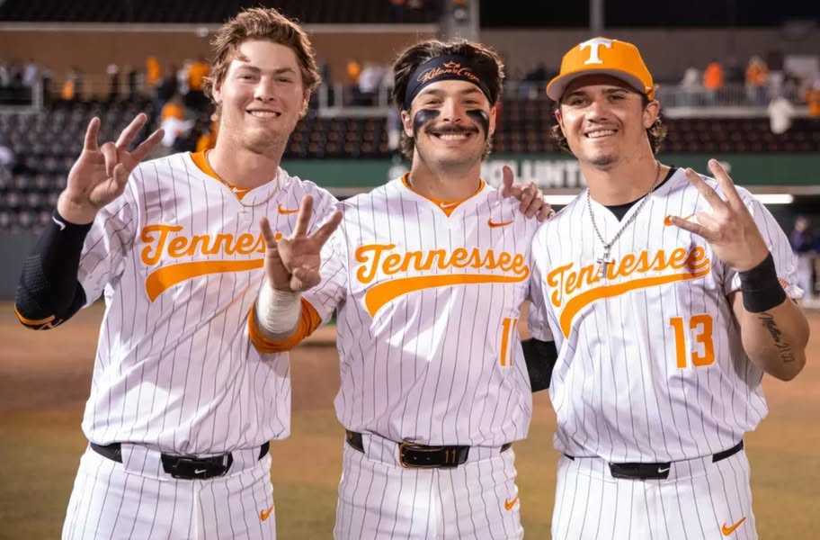 Breaking: “No. 2 Tennessee made history Tuesday night, smashing three grand slams in a 22-9 run-rule victory over Radford, sealing the win with a walk-off blast in the seventh…. More on the Vols’ night